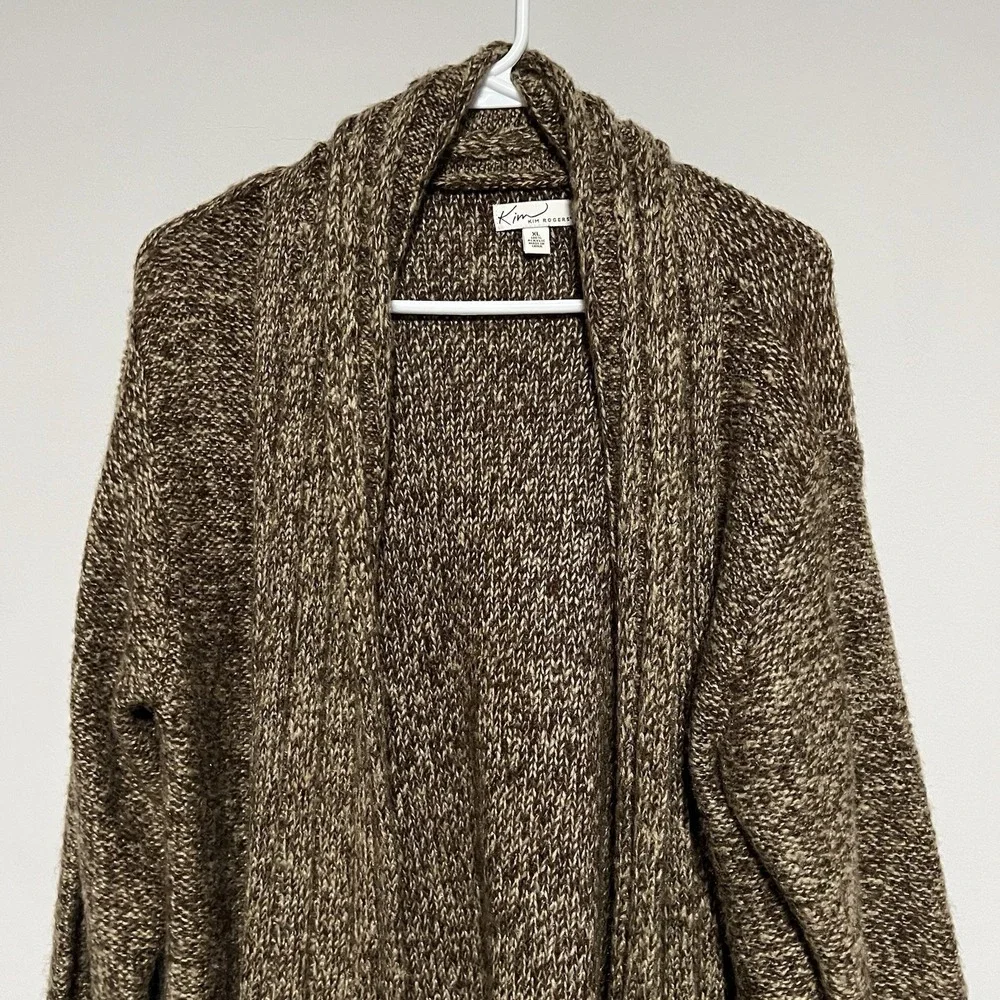 Kim Rogers Women's Size XL Long Sleeve Knit Cardigan Sweater Open Front - Picture 2 of 8